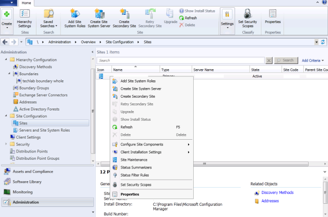 add site system role sites administration sccm 2012